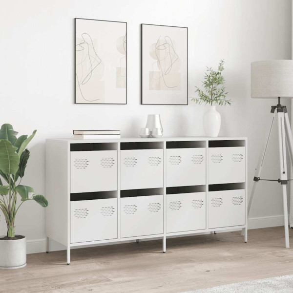 Aparador de acero laminado en frío blanco 135x39x73.5 cm M 3