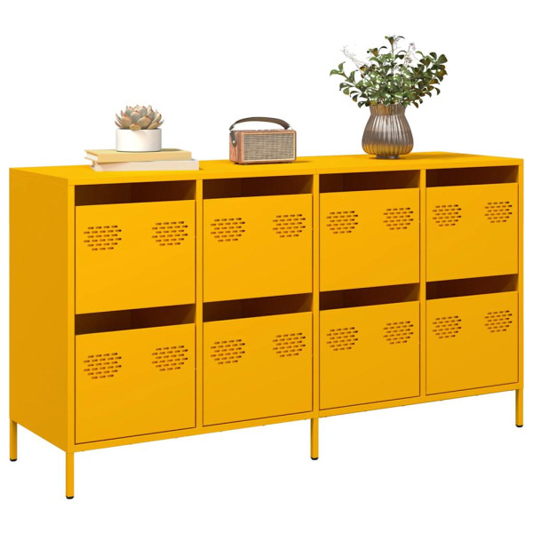 Aparador acero laminado en frío amarillo mostaza 135x39x73.5 cm D