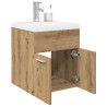 Mueble para lavabo con lavabo integrado y grifo roble artesanal 1