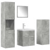 Set muebles de baño 5 piezas madera ingeniería gris hormigón 2