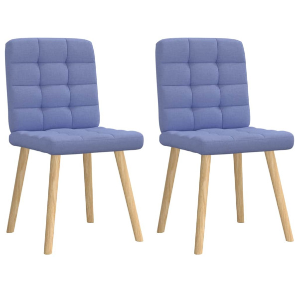 Sillas de comedor 2 uds tela azul jeans D
