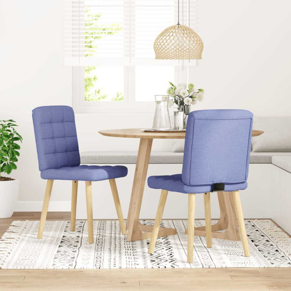 Sillas de comedor 2 uds tela azul jeans M 2