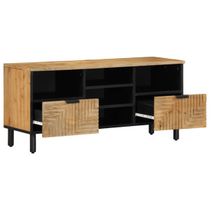 Mueble de TV madera maciza de mango marrón 100x33x46 cm H