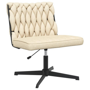 Silla de oficina giratoria tela color crema H
