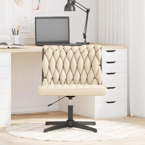 Silla de oficina giratoria tela color crema M 3