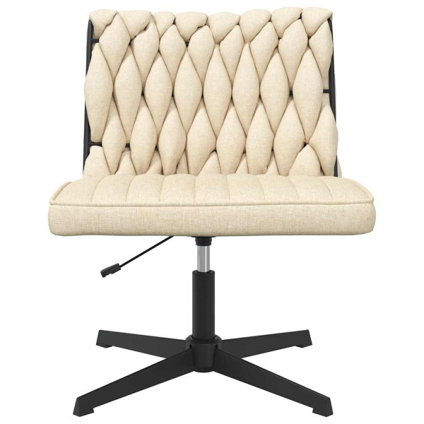 Silla de oficina giratoria tela color crema M 4