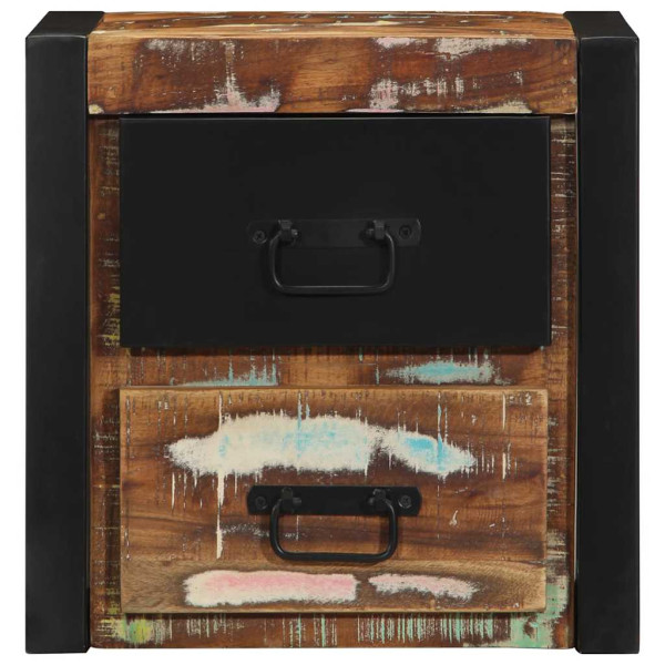 Mesa de cabeceira multicor 40x35x40cm madeira maciça recuperada M 5