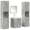 Set muebles de baño 5 piezas madera ingeniería gris hormigón 2