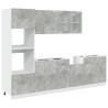 Set muebles de baño 7 piezas madera contrachapada gris hormigón 2