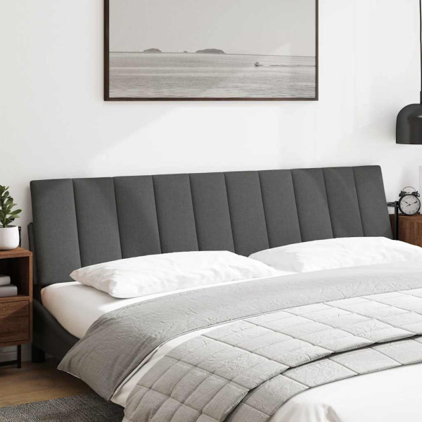 Cabecero de cama acolchado tela gris oscuro 200 cm M 2