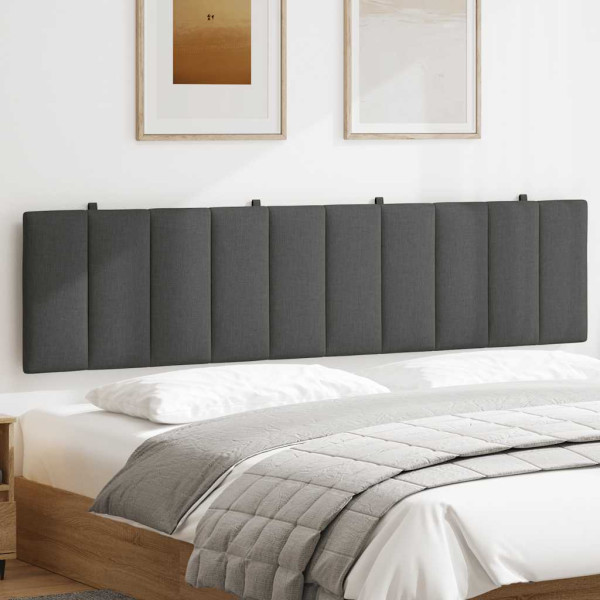 Cabecero de cama acolchado tela gris oscuro 200 cm M 3