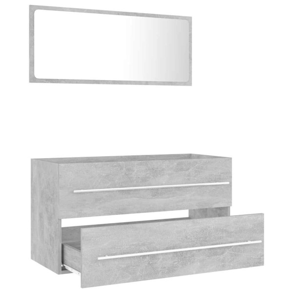 Set muebles de baño 2 piezas madera contrachapada gris hormigón M 3