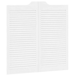 Portas de batente design de persiana 1-Par 100x100 cm branco H