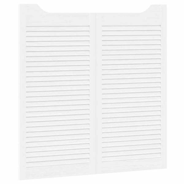 Portas de batente design de persiana 1-Par 100x100 cm branco M 4