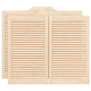 Puertas batientes diseño de lamas 2 par 90x100cm madera pino H