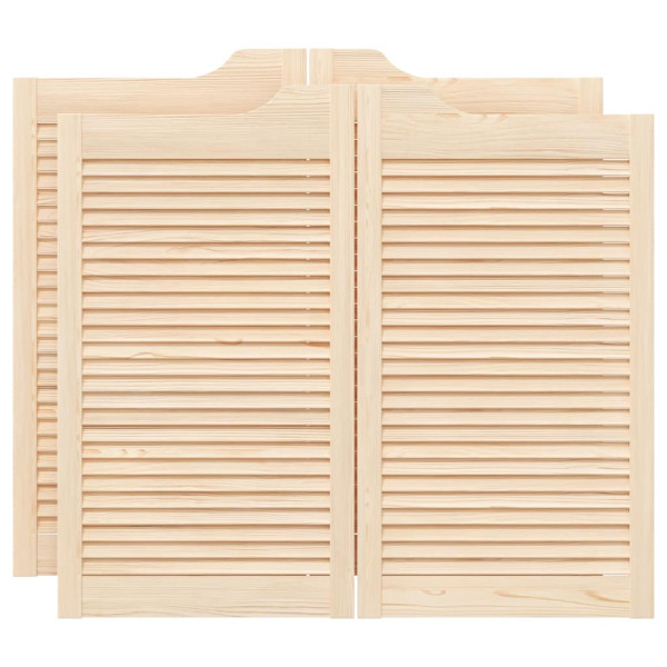 Puertas batientes diseño de lamas 2 par 90x100cm madera pino M 2