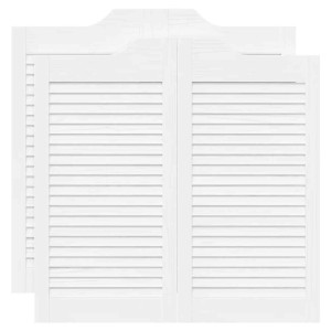 Puertas batientes diseño de lamas 2 par blanco 80x80 cm H