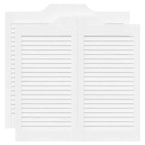 Puertas batientes diseño de lamas 2 par blanco 80x80 cm M 2