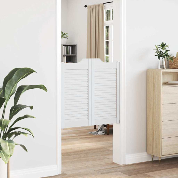 Portas de batente design de persiana 2-Par 80x80 cm branco M 3