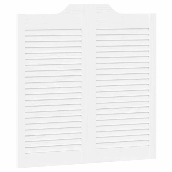 Portas de batente design de persiana 2-Par 80x80 cm branco M 4