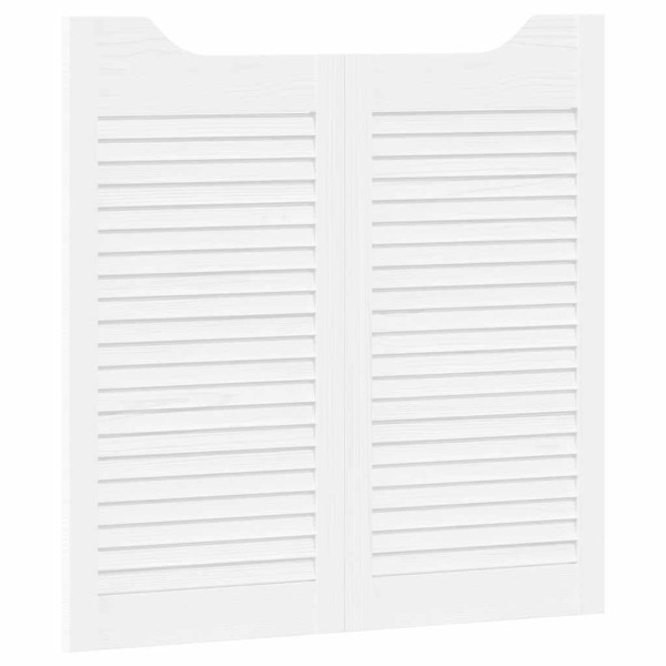 Puertas batientes diseño de lamas 2 par blanco 80x80 cm M 5