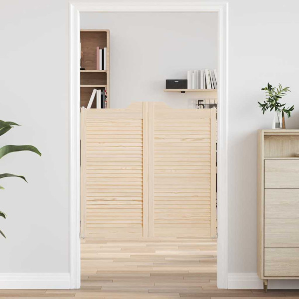 Puertas batientes diseño de lamas 2 par 100x100cm madera pino D