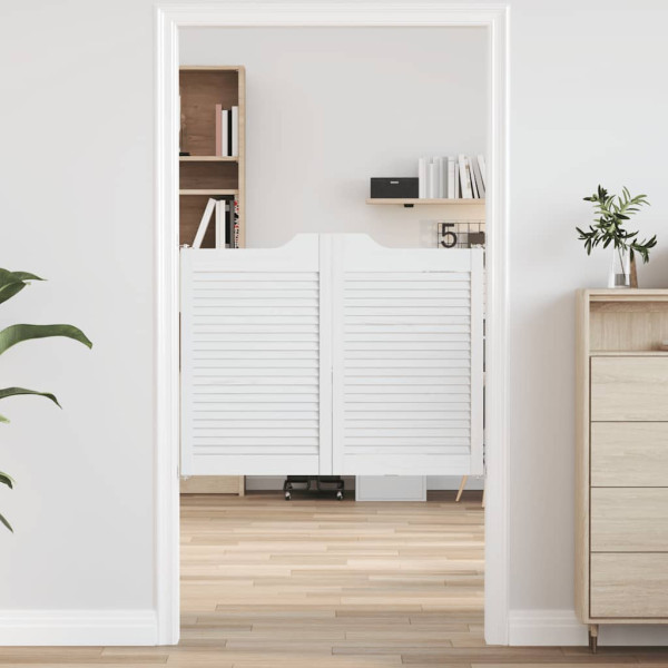 Puertas batientes diseño de lamas 1 par blanco 80x100 cm D