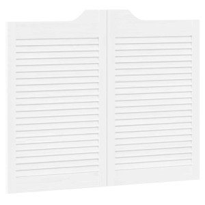Portas de batente design de persiana 1-Par 80x100 cm branco H