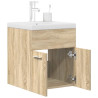 Mueble de baño con lavabo incorporado y grifo roble Sonoma 1