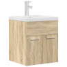 Mueble de baño con lavabo incorporado y grifo roble Sonoma 2