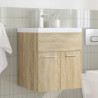 Mueble de baño con lavabo incorporado y grifo roble Sonoma 3