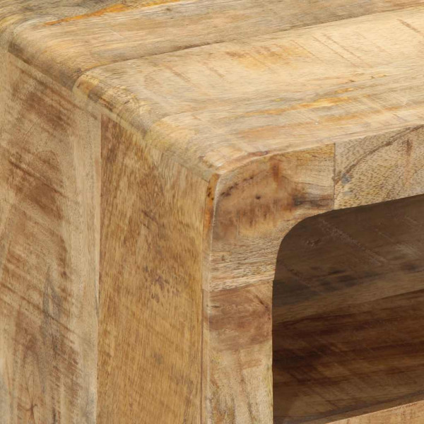 Mueble de TV madera maciza de mango rugosa 105x46x32 cm M 4