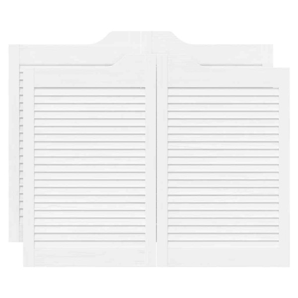 Portas de batente design de persiana 2-Par 80x100 cm branco M 2