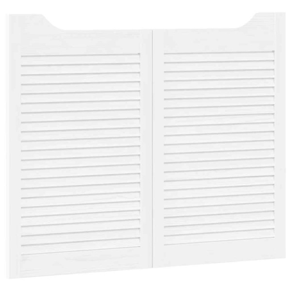 Portas de batente design de persiana 2-Par 80x100 cm branco M 5
