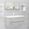 Espejo de baño madera contrachapada gris hormigón 90x10.5x37 cm 4