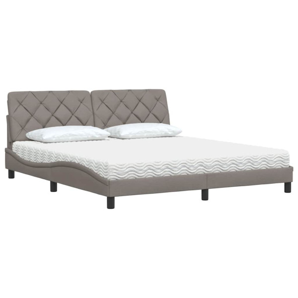 Cama com tecido cinza colchão taupe 180x200 cm M 4