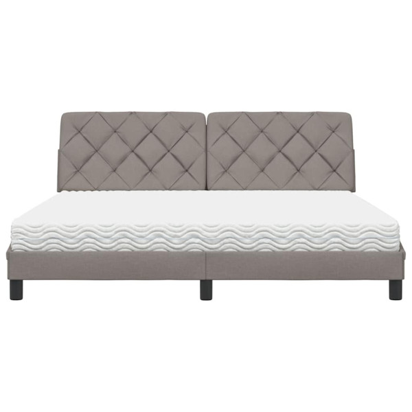 Cama com tecido cinza colchão taupe 180x200 cm M 5