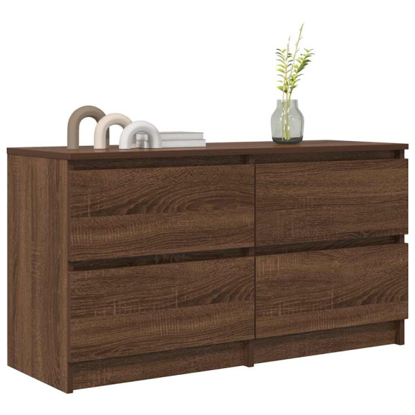 Mueble para TV madera contrachapada marrón roble 100x35x54 cm M 4