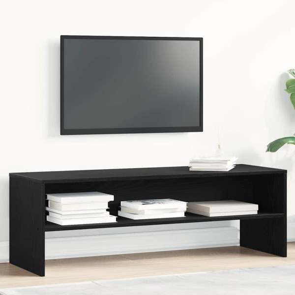 Mueble de TV madera de ingeniería negro roble 120x40x40cm D