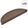 Alfombrilla escalera 20 uds marrón café 56x17x3 cm 1