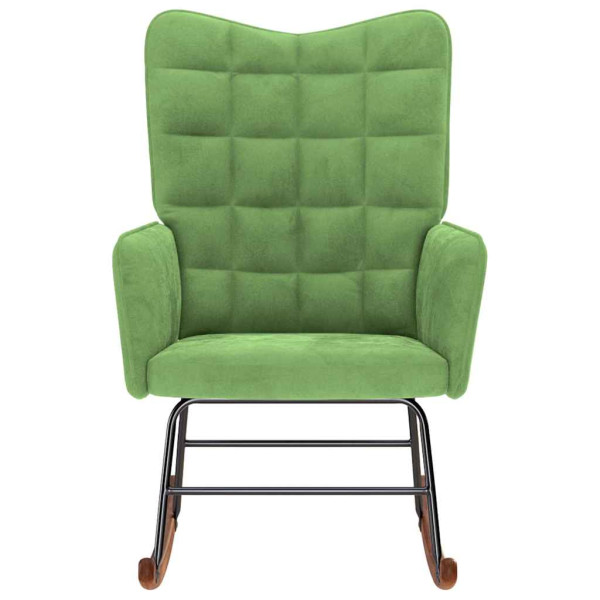 Silla mecedora de terciopelo verde claro M 4
