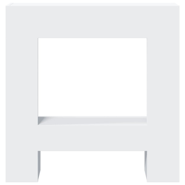 Borde de chimenea madera de ingeniería blanco 81x18x82 cm M 4