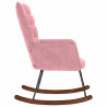 Silla mecedora de terciopelo rosa 5