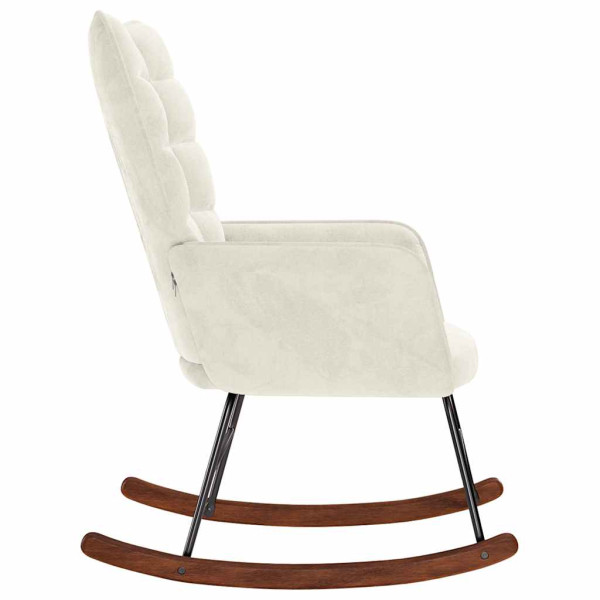 Silla mecedora de terciopelo crema M 5
