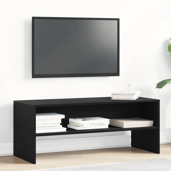Mueble para TV madera contrachapada roble negro100x40x40 cm D