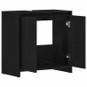 Armario de baño madera contrachapada negro roble 60x33x60 cm 5