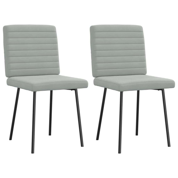 Cadeiras de jantar 2 pcs veludo cinzento-claro M 2