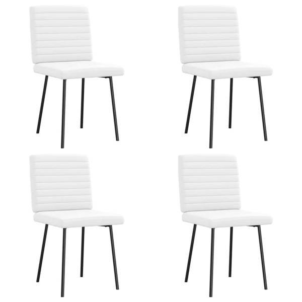 Sillas de comedor 4 unidades cuero sintético blanco D