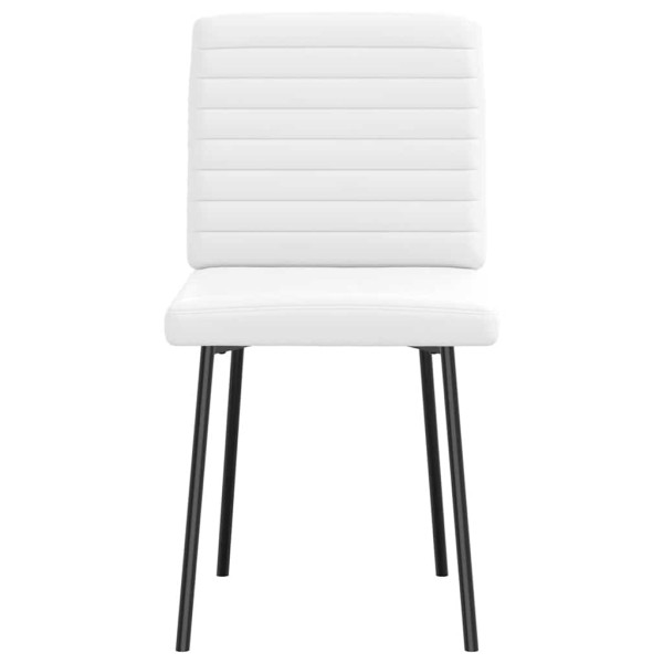Sillas de comedor 4 unidades cuero sintético blanco M 4