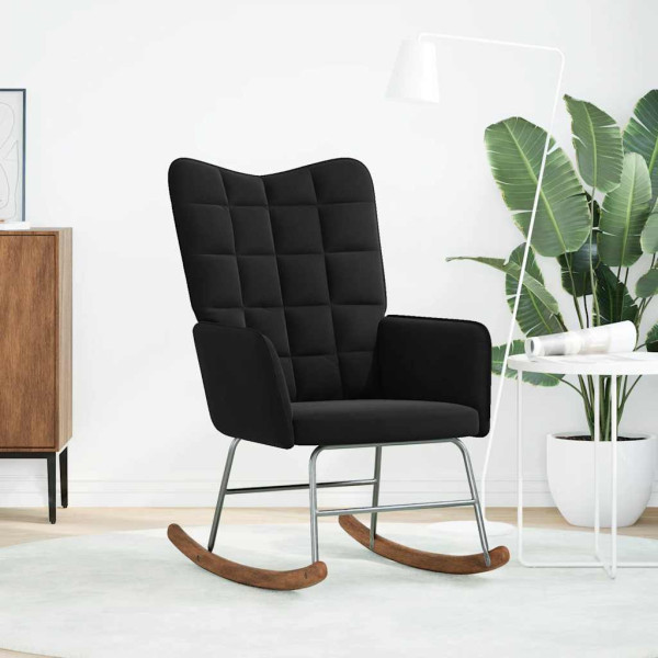 Silla mecedora de terciopelo negro M 3